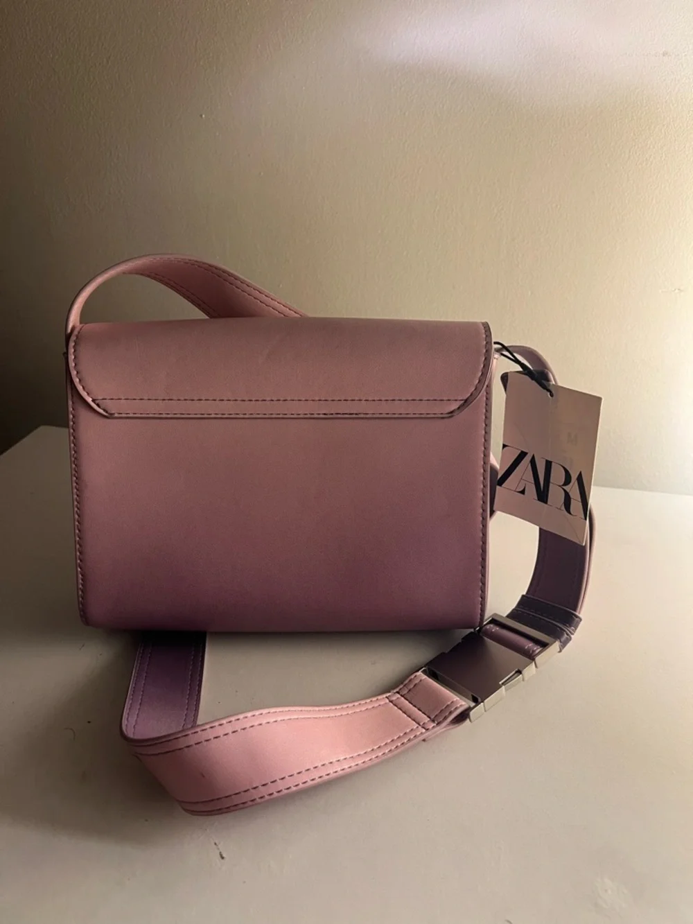 Zara Women’s Gradient Purple Crossbody Bag with Pink Strap
